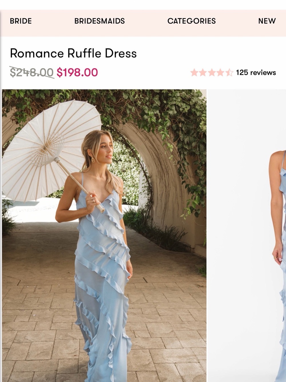 NWT Show Me Your Mumu Wedding Guest Romance Ruffle Dress - Light Blue